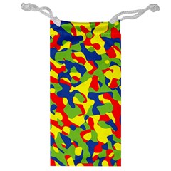 Colorful Rainbow Camouflage Pattern Jewelry Bag by SpinnyChairDesigns