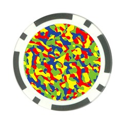 Colorful Rainbow Camouflage Pattern Poker Chip Card Guard by SpinnyChairDesigns