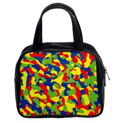 Colorful Rainbow Camouflage Pattern Classic Handbag (two Sides) by SpinnyChairDesigns