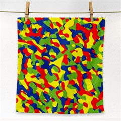 Colorful Rainbow Camouflage Pattern Face Towel by SpinnyChairDesigns