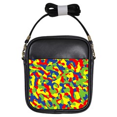 Colorful Rainbow Camouflage Pattern Girls Sling Bag