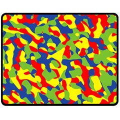 Colorful Rainbow Camouflage Pattern Fleece Blanket (medium) 