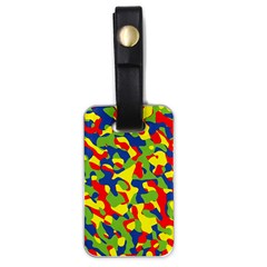 Colorful Rainbow Camouflage Pattern Luggage Tag (one Side) by SpinnyChairDesigns