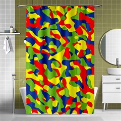 Colorful Rainbow Camouflage Pattern Shower Curtain 48  X 72  (small)  by SpinnyChairDesigns