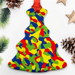 Colorful Rainbow Camouflage Pattern Ornament (christmas Tree) 