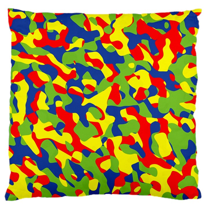 Colorful Rainbow Camouflage Pattern Large Flano Cushion Case (Two Sides)