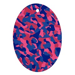 Blue and Pink Camouflage Pattern Ornament (Oval)