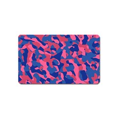 Blue and Pink Camouflage Pattern Magnet (Name Card)