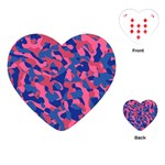 Blue and Pink Camouflage Pattern Playing Cards Single Design (Heart) Front