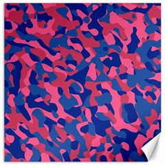 Blue and Pink Camouflage Pattern Canvas 16  x 16 