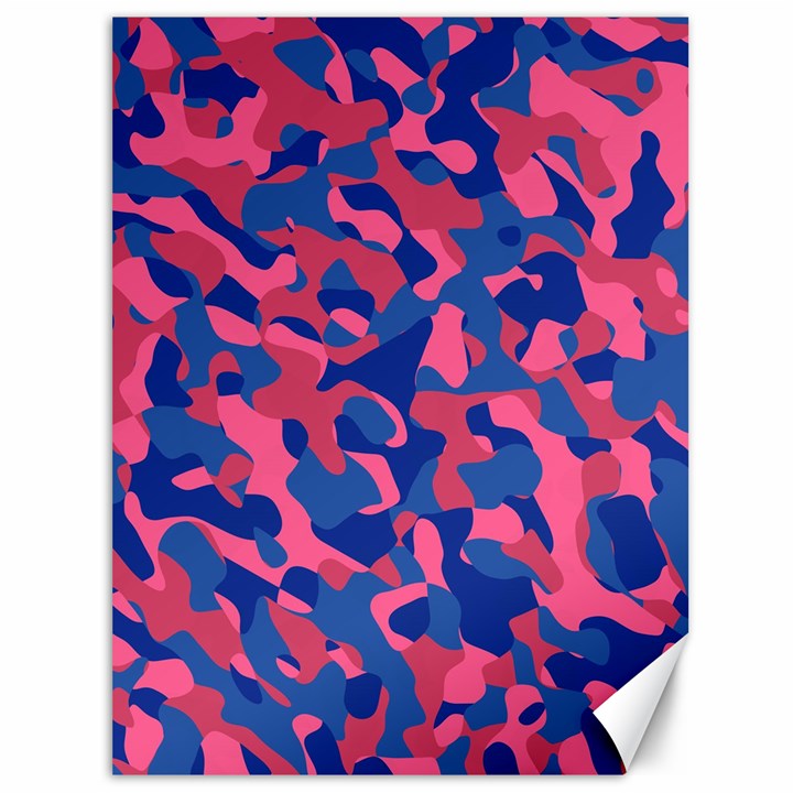 Blue and Pink Camouflage Pattern Canvas 36  x 48 