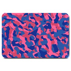 Blue and Pink Camouflage Pattern Large Doormat 