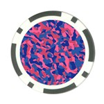 Blue and Pink Camouflage Pattern Poker Chip Card Guard Front