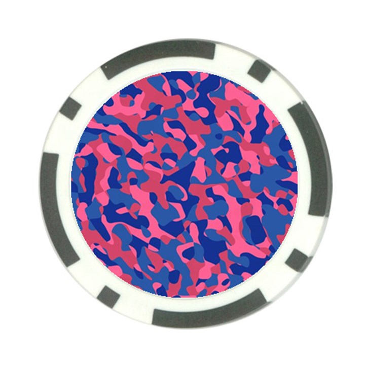 Blue and Pink Camouflage Pattern Poker Chip Card Guard