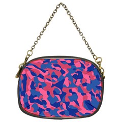 Blue and Pink Camouflage Pattern Chain Purse (Two Sides)