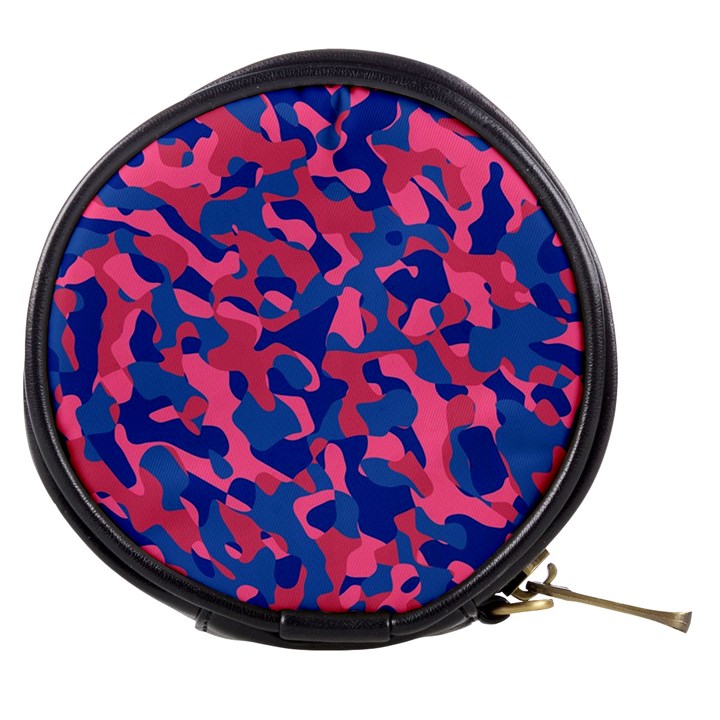 Blue and Pink Camouflage Pattern Mini Makeup Bag