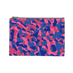 Blue and Pink Camouflage Pattern Cosmetic Bag (Large)