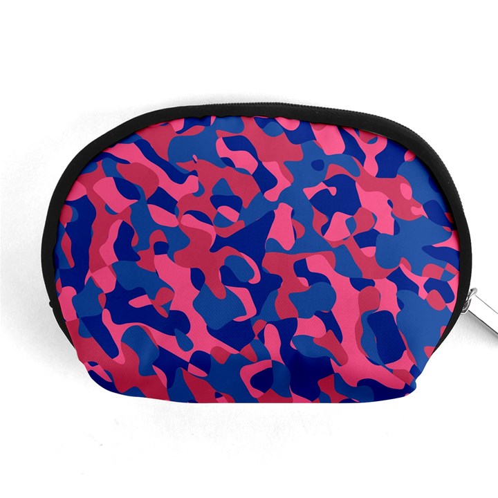 Blue and Pink Camouflage Pattern Accessory Pouch (Medium)