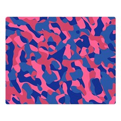 Blue and Pink Camouflage Pattern Double Sided Flano Blanket (Large) 