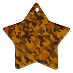 Brown And Orange Camouflage Ornament (star) by SpinnyChairDesigns