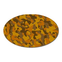 Brown And Orange Camouflage Oval Magnet by SpinnyChairDesigns