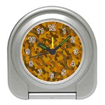 Brown and Orange Camouflage Travel Alarm Clock Front