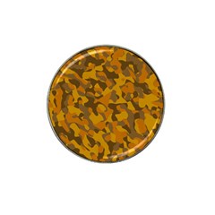 Brown And Orange Camouflage Hat Clip Ball Marker by SpinnyChairDesigns