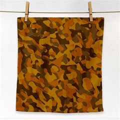 Brown And Orange Camouflage Face Towel by SpinnyChairDesigns