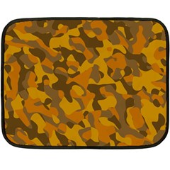 Brown And Orange Camouflage Fleece Blanket (mini) by SpinnyChairDesigns