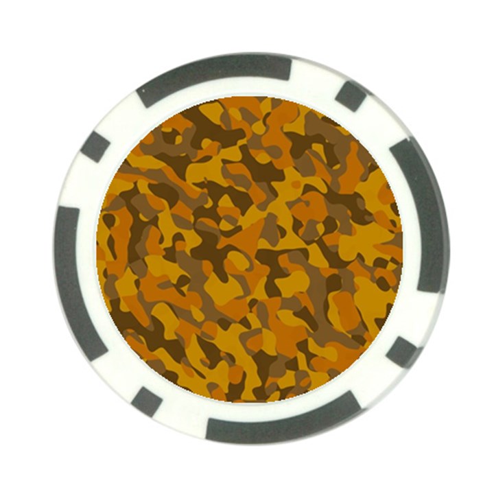 Brown and Orange Camouflage Poker Chip Card Guard (10 pack)