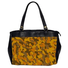 Brown And Orange Camouflage Oversize Office Handbag (2 Sides) by SpinnyChairDesigns