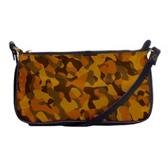 Brown And Orange Camouflage Shoulder Clutch Bag by SpinnyChairDesigns