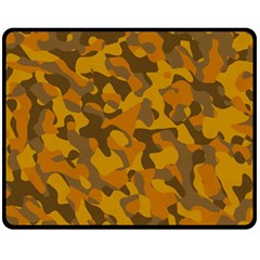 Brown And Orange Camouflage Fleece Blanket (medium)  by SpinnyChairDesigns