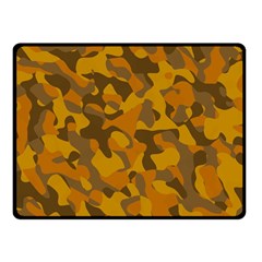 Brown And Orange Camouflage Fleece Blanket (small) by SpinnyChairDesigns