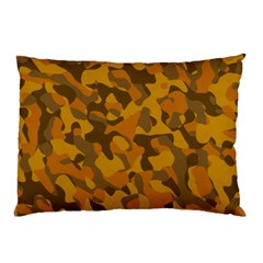 Brown And Orange Camouflage Pillow Case (two Sides) by SpinnyChairDesigns