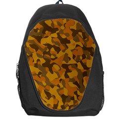 Brown And Orange Camouflage Backpack Bag by SpinnyChairDesigns