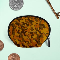 Brown And Orange Camouflage Accessory Pouch (small) by SpinnyChairDesigns