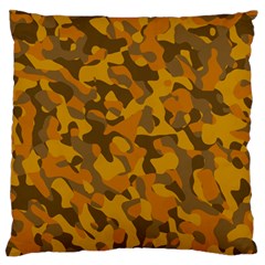 Brown And Orange Camouflage Large Flano Cushion Case (one Side) by SpinnyChairDesigns