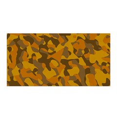 Brown And Orange Camouflage Satin Wrap by SpinnyChairDesigns