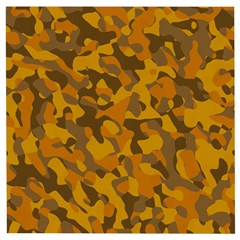 Brown And Orange Camouflage Wooden Puzzle Square by SpinnyChairDesigns