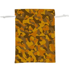 Brown And Orange Camouflage  Lightweight Drawstring Pouch (xl) by SpinnyChairDesigns