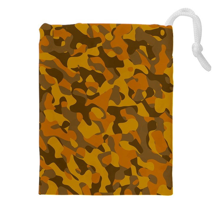 Brown and Orange Camouflage Drawstring Pouch (5XL)