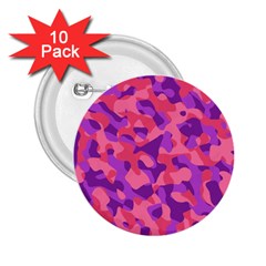 Pink And Purple Camouflage 2 25  Buttons (10 Pack)  by SpinnyChairDesigns