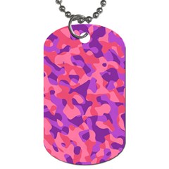 Pink And Purple Camouflage Dog Tag (one Side) by SpinnyChairDesigns