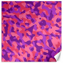 Pink And Purple Camouflage Canvas 12  X 12  by SpinnyChairDesigns