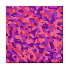 Pink And Purple Camouflage Face Towel by SpinnyChairDesigns