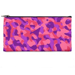 Pink And Purple Camouflage Pencil Case by SpinnyChairDesigns