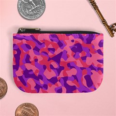 Pink And Purple Camouflage Mini Coin Purse by SpinnyChairDesigns