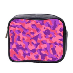 Pink And Purple Camouflage Mini Toiletries Bag (two Sides) by SpinnyChairDesigns