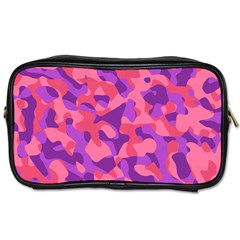 Pink And Purple Camouflage Toiletries Bag (one Side) by SpinnyChairDesigns